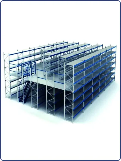 SSTC industrial mezzanine racking system providing elevated storage and operational platforms