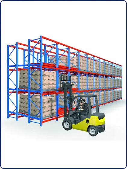 SSTC push back racking system installed in a high-density industrial warehouse for multi-pallet storage