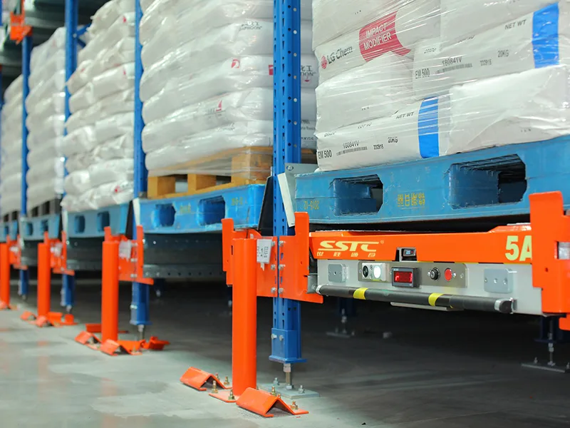 High-density pallet runner and radio shuttle rack solution operating in cold storage distribution center