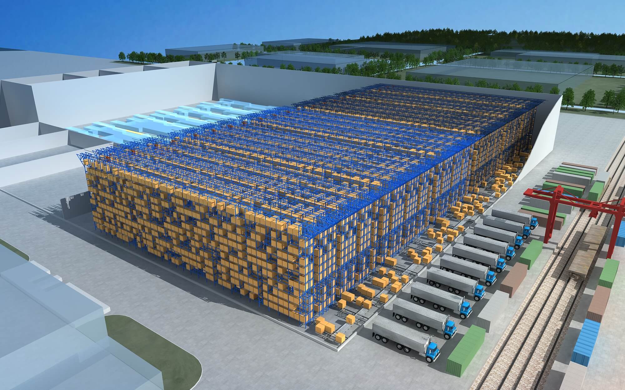 Automated pallet storage for food and beverage distribution