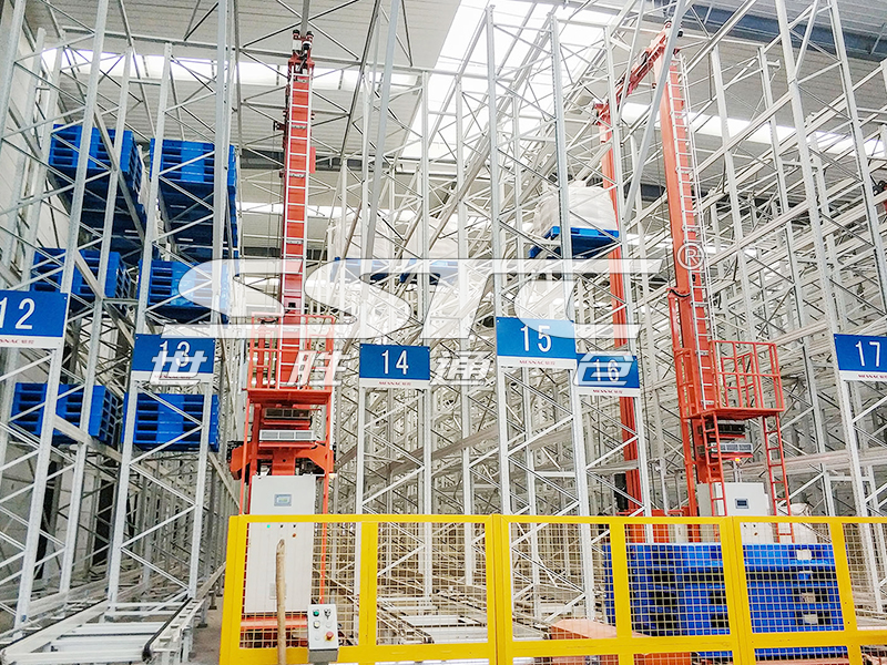 sstc pallet asrs liquor factory stacker crane
