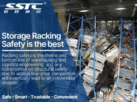 Collapsed industrial warehouse racking structure illustrating the fatal risks of low-price competition and compromised material specifications