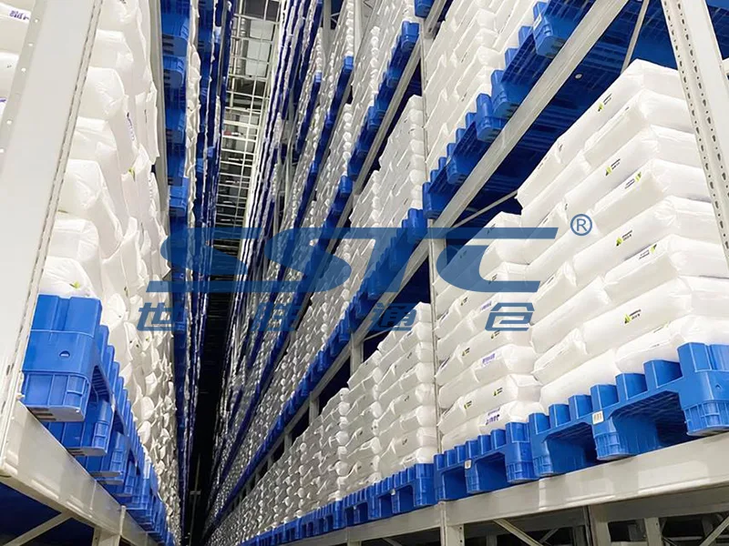 Climate-controlled temperature-regulated automated storage zone inside chemical Pallet AS/RS facility engineered by SSTC Intelligence