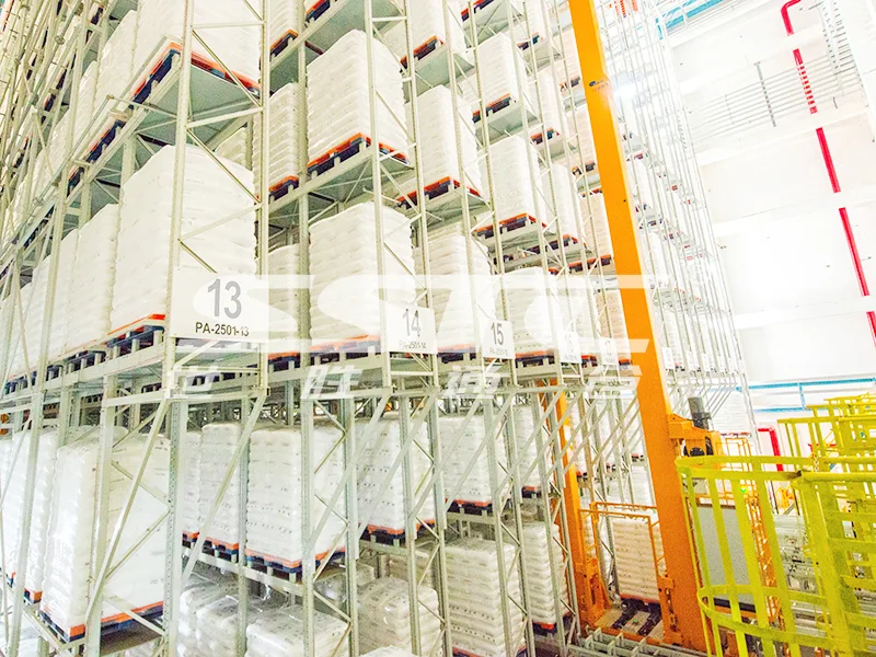Double-Deep Pallet AS/RS integrated with WES software for precise batch tracking in palm oil facilities
